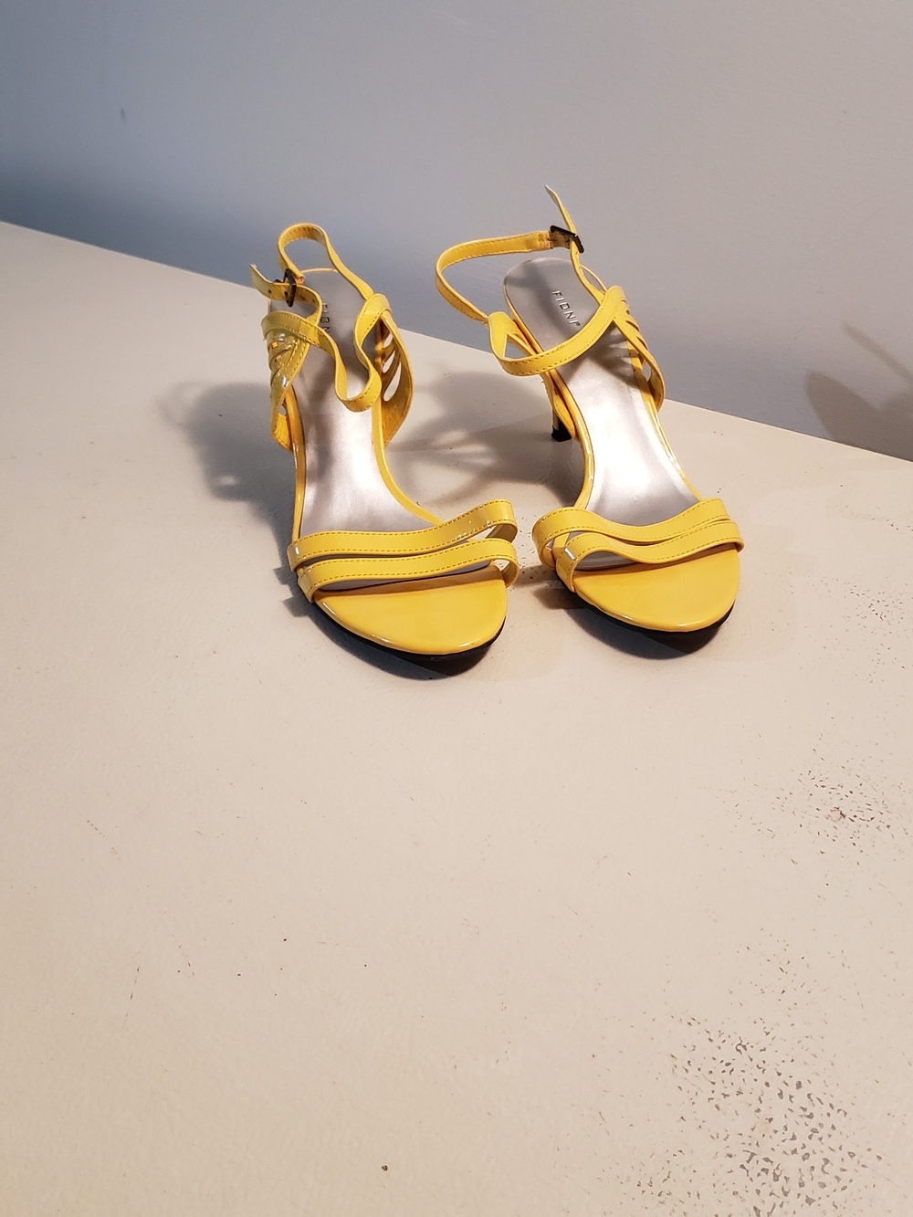 FIONI Clothing Yellow Strappy Heel Sandals